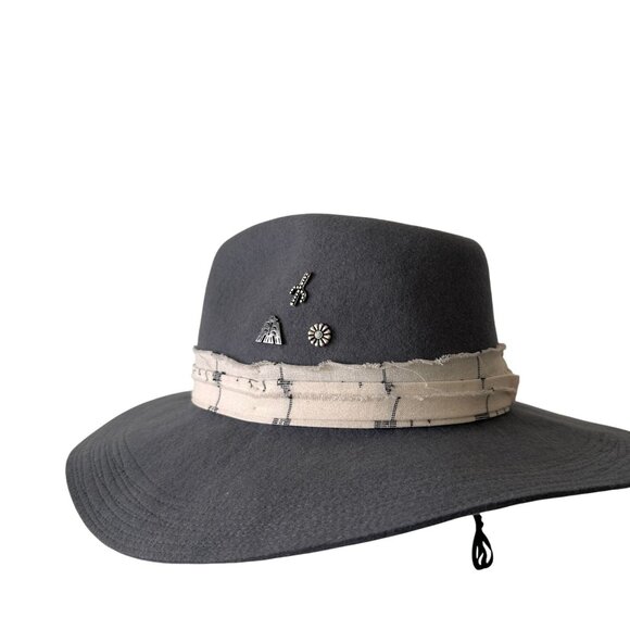 Lucky Brand Milagro & Stitch Grey Wool Boho Hat With Embellished Band - Picture 5 of 8